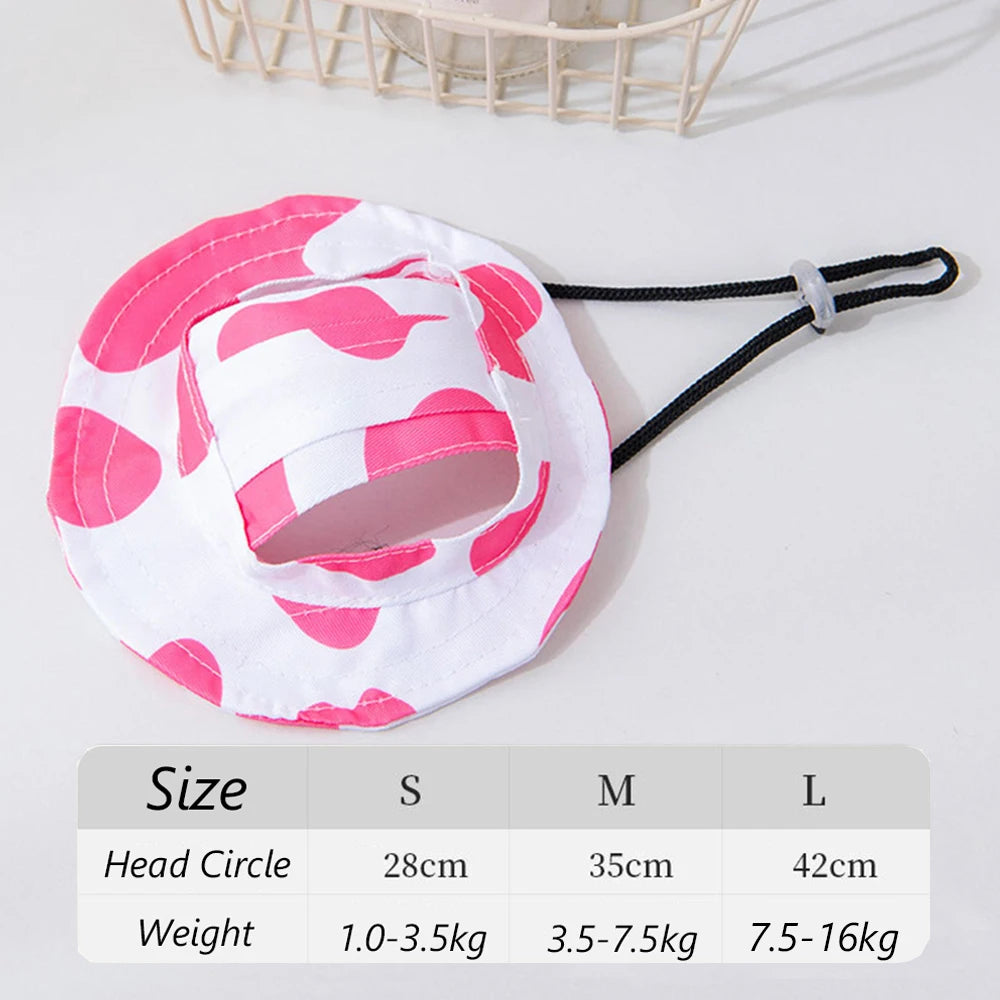 Cute Print Dog Hat for Small Medium Dogs Adjustable Pet Cap Puppy Pug Corgi Dachshund Hats Mascotas Perros Accessories