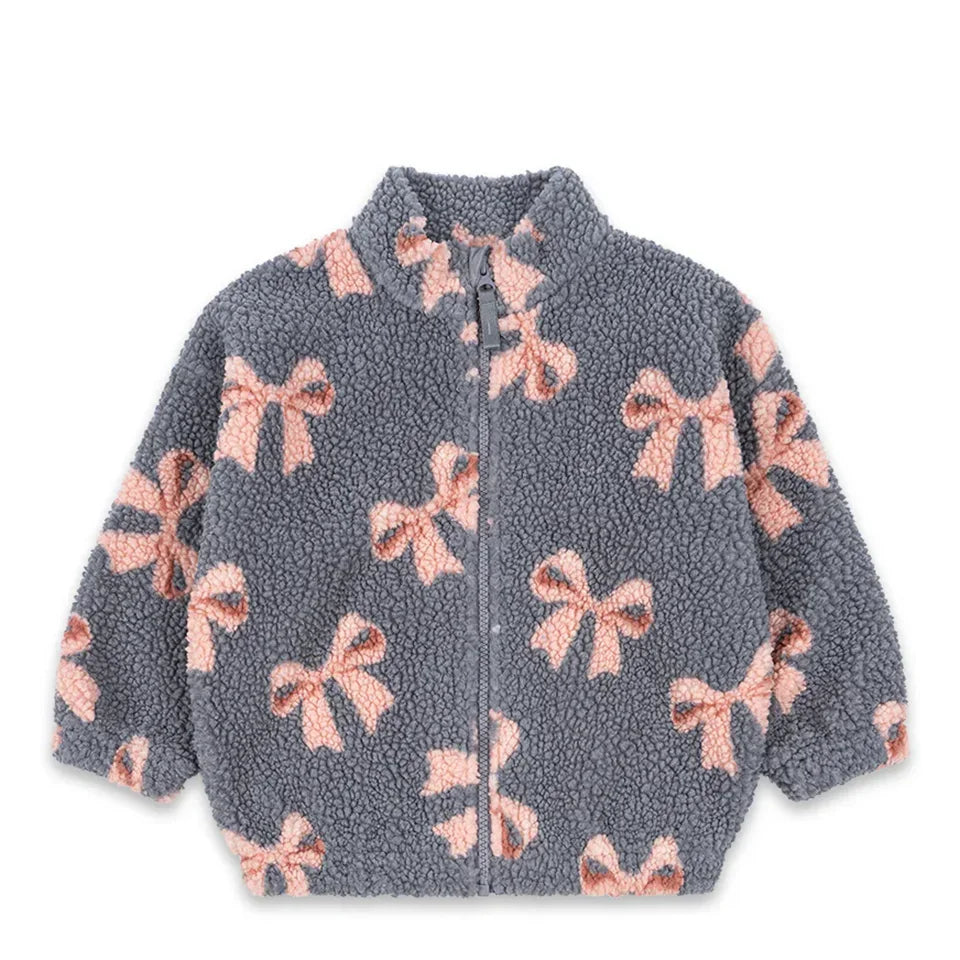 2025 Autumn KS Toddler Girls Lambswool Cats Jacket Boys Cartoon Cotton Fleece Outwear Coat Kid Winter Clothes Child Beetle Coats