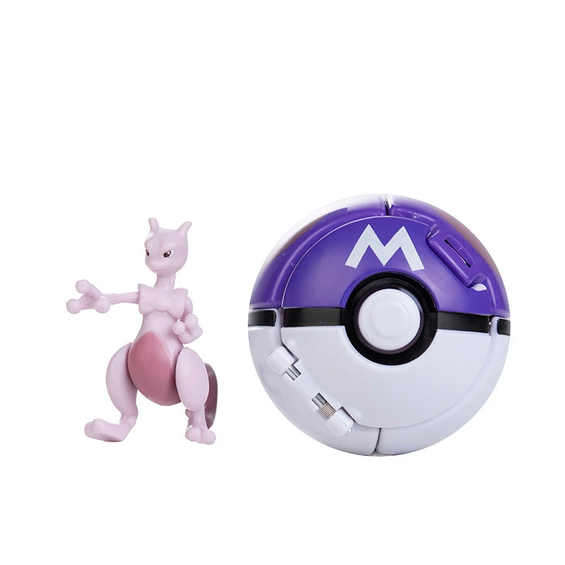 Pokemon Doll Ball Elf Pet Anime Action Doll Pikachu Charizard Mewtwo Bulbasaur Eevee Squirtle Eevee Pokeball Monster Toy Gift