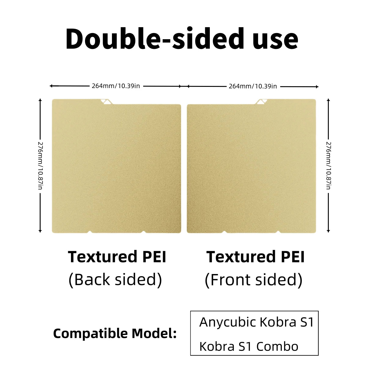 For Anycubic Kobra S1 Bed Plate 264x276 Kobra S1 Combo Build Plate Double Side Peo Pet Pei Pey Chameleon Kobra S1 Accessory 3d