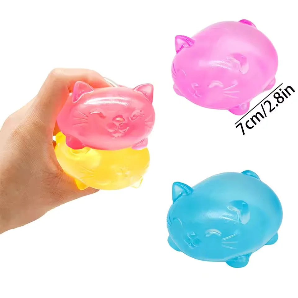 1Pc Mini Cute Cat Maltose Decompression Toy Non Stick Odorless Non-toxic Fun Toy Pressure Relief Tool For Adults and Students