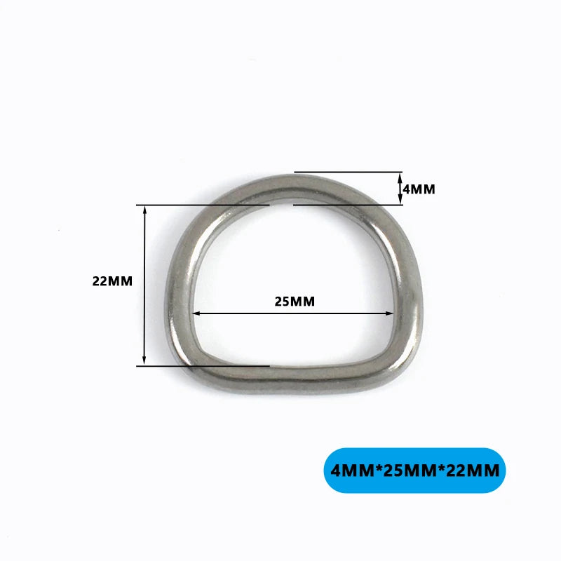 4/5/10Pcs 304 Stainless Steel D-Ring Buckles for Backpack Straps Webbing Belts Pet Dog Collars DIY Bags Hardware Accessories