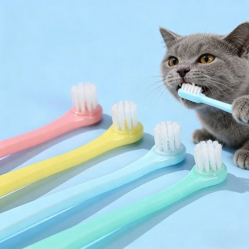 Pet Toothbrush Micro Head Dog Cat Teeth Cleaning Brush Tool Bad Breath Tartar Cleaning Mouth Pet Dental Care Dog Accessories