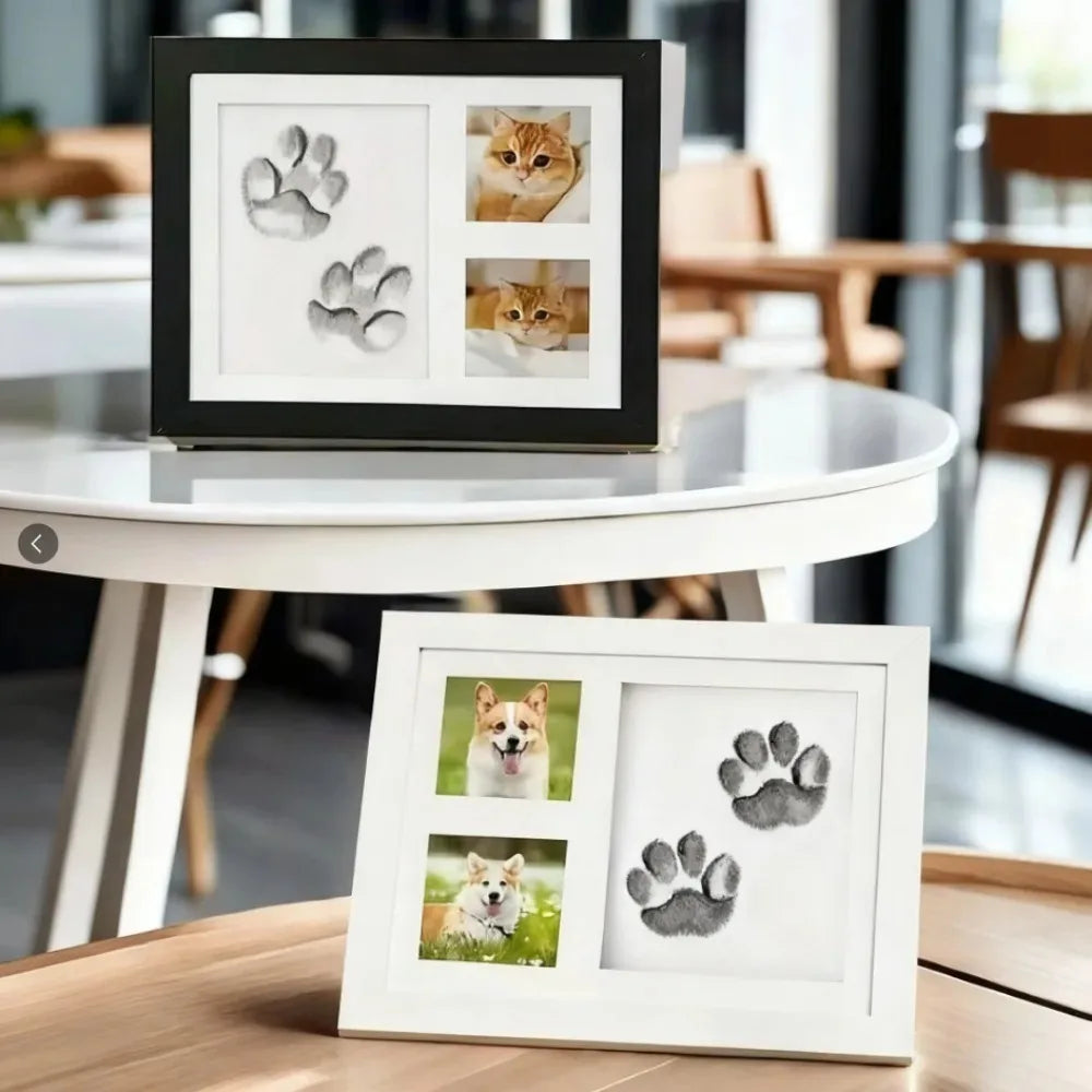 1 Set DIY Pet Paw Print Memorial Kit With Clay Mold And Photo Frame Exquisite Gift Box for Dogs Cats Keepsake Creative Pet