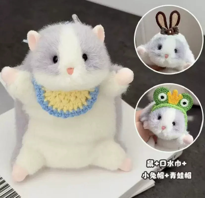 New Products In Stock Cute Golden Bear Little Hamster Plush Toy Cartoon Cute Pet Keychain Bag Pendant Style To Good Friends