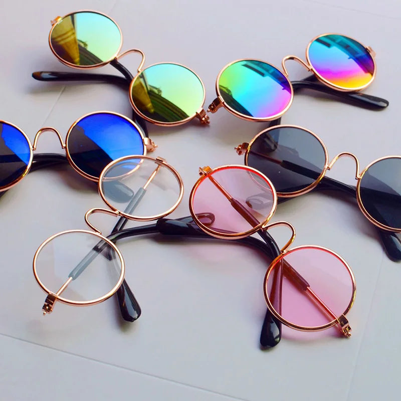 Cat Sunglasses Lovely Vintage Round Reflection Eye Wear Glasses for Small Dog Cat Pet Photos Pet Products Props Accessories