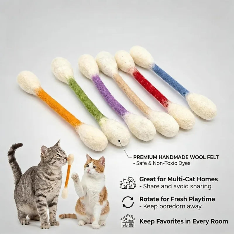 1/6 PCS Cat Interactive Stick Catnip Toy Suitable for Indoor Play Durable Teething Rope Interactive Cat Game Enthusiast Gift