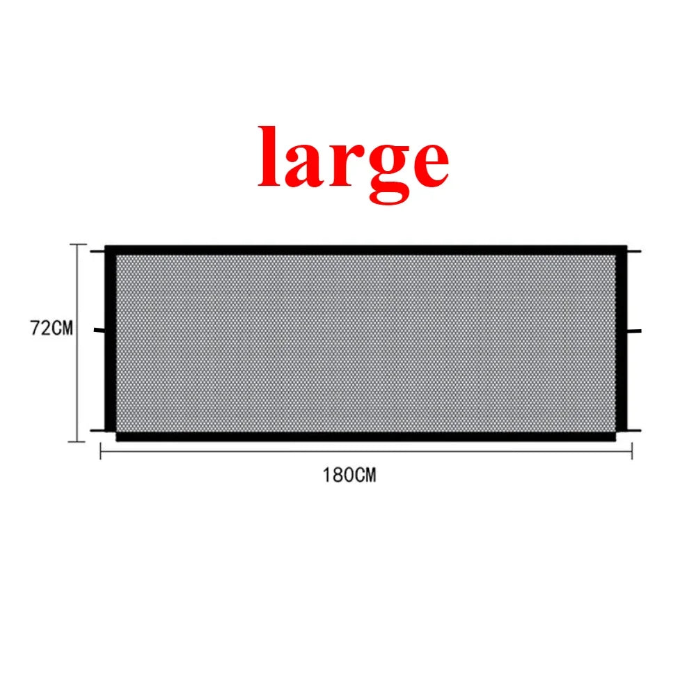 Pet Dog Fence Equipped with 4 Hooks Pet Isolation Net New Folding Breathable Mesh Fence No Drilling Protection Barrier Dog Safet
