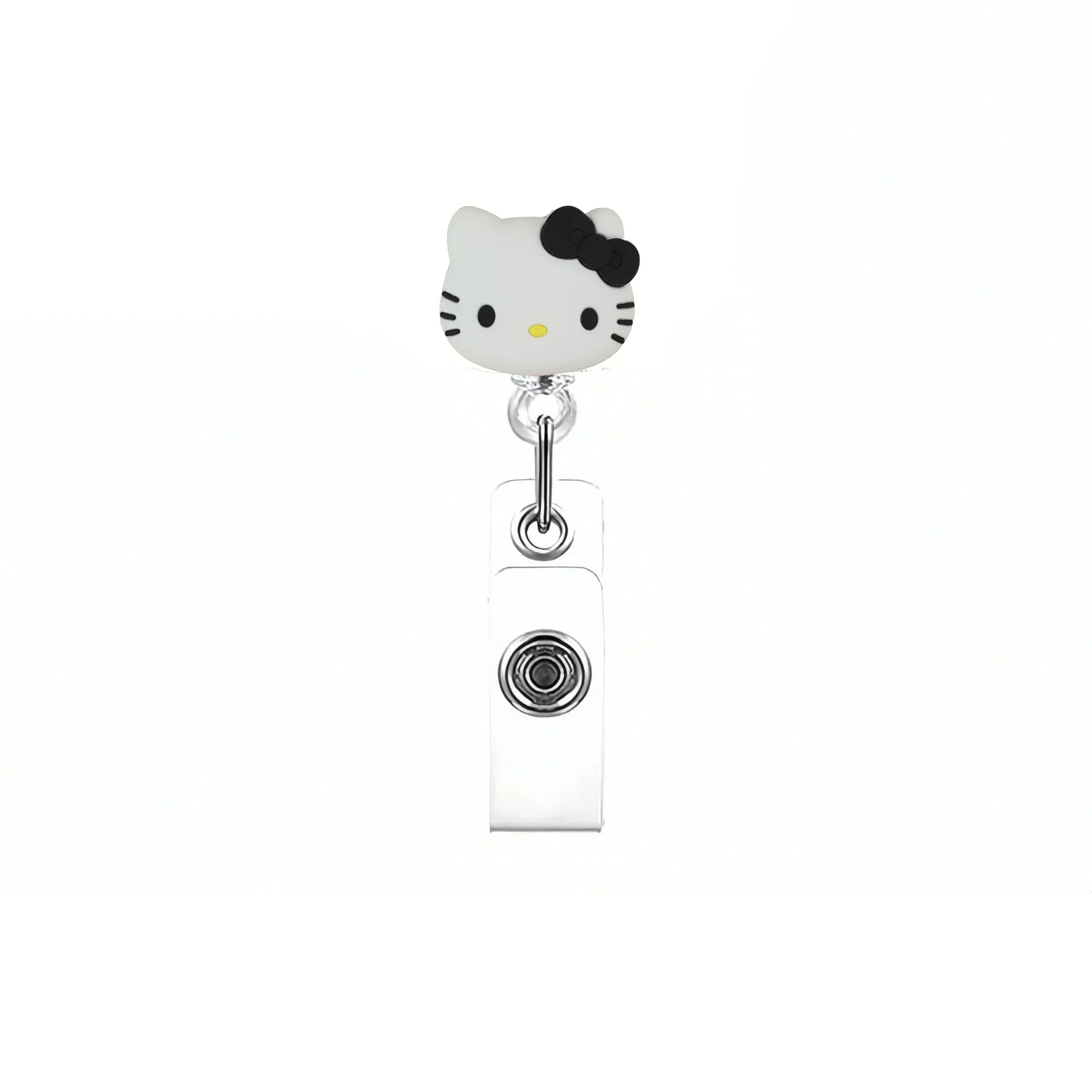 Kawaii Gift Kitty Cat Retractable Badge Reel Sparkling Card Holder Accessories With Keychain For Women Student Office Supplies