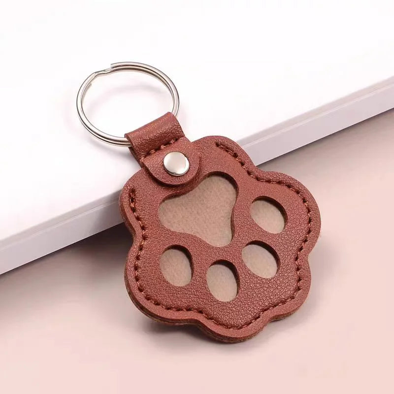 Dog Hair Collector Keychain Leather Pet Memorial Keepsake Fur Storage Pendant Charm Gift Keyring Anti Loss Pendant Accessories