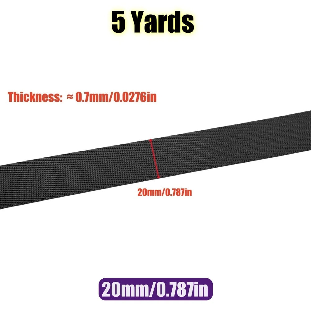 5 Yards 10-50mm Nylon Webbing Tape Backpack Strap Pet Collar Safety Belt Ribbon Band Bag Clothing DIY Sewing Accessories