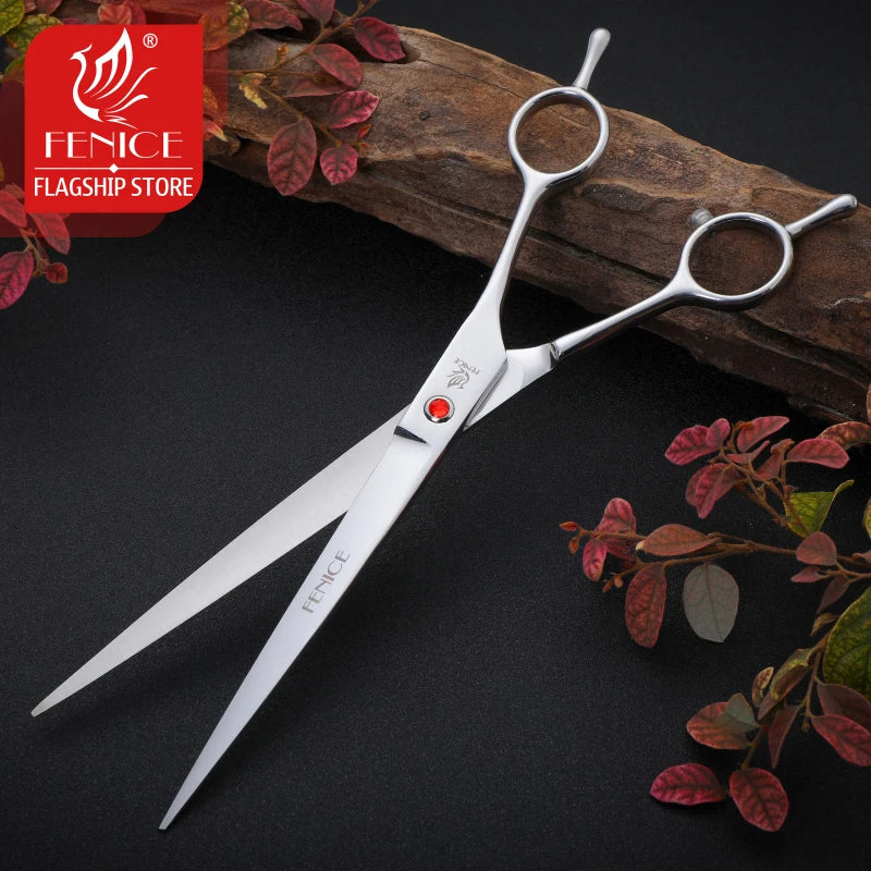 Fenice High quality stainless steel Pet Cutting Scissors 7.0 7.5 8.0 inch Dog Grooming pet products dog shears