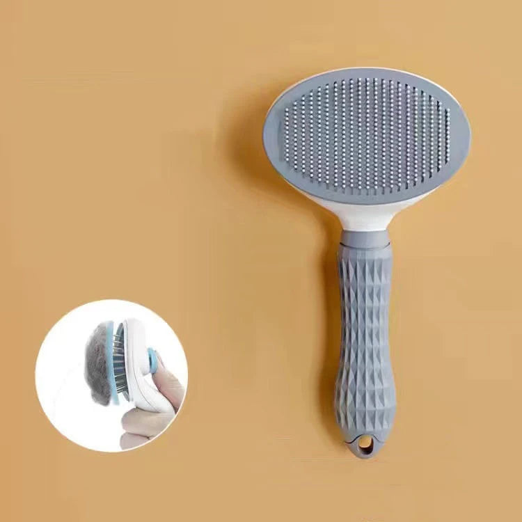Stainless Steel Pet Hair Brush Deshedding Tool for Dogs Cats Long Hair Grooming Comb Cleaning Accessories Self Cleaning