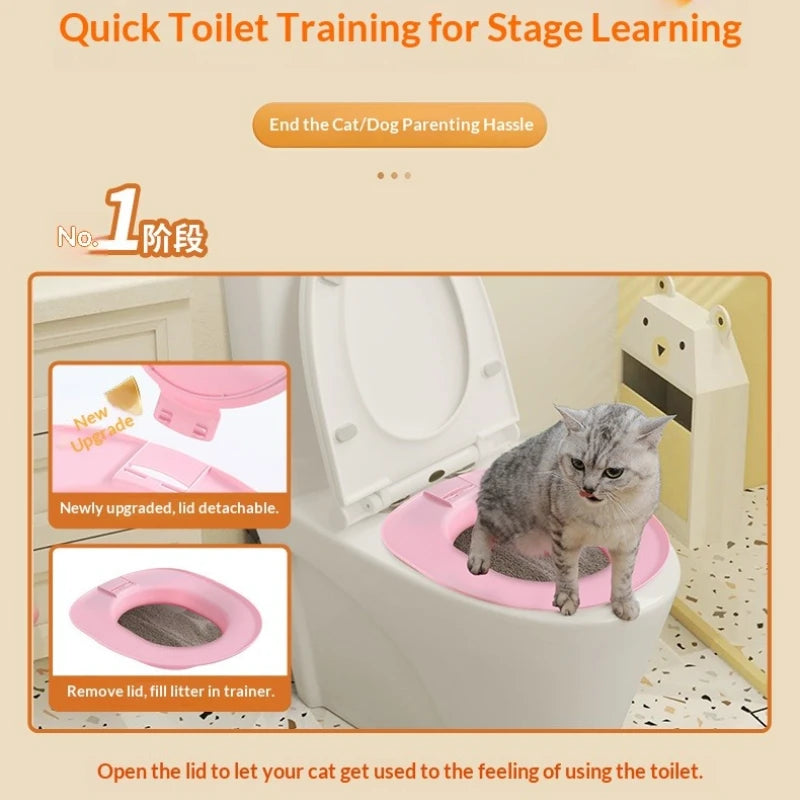 Best Plastic Cat Toilet Training Kit Reusable Puppy Cat Litter Mat Cat Toilet Trainer Toilet Pets Cleaning Cats Training Product