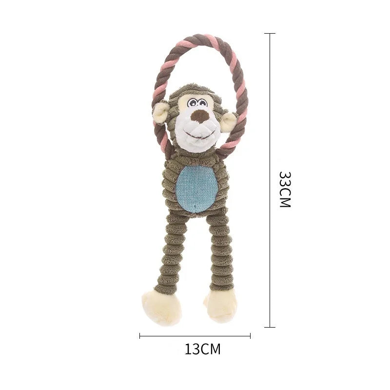 New Interactive Dogs Plush Toy Indoor Chewy Resistant Fleece Squeak Pet Play Product for Puppy Kitten Teeth Grinding