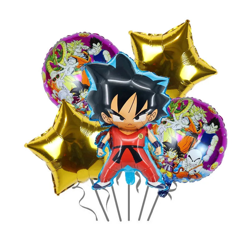 Anime Saiyan Goku Aluminum Foil Balloon Pack Dragon Cartoon Themed Kids Birthday Party Decor Supplies