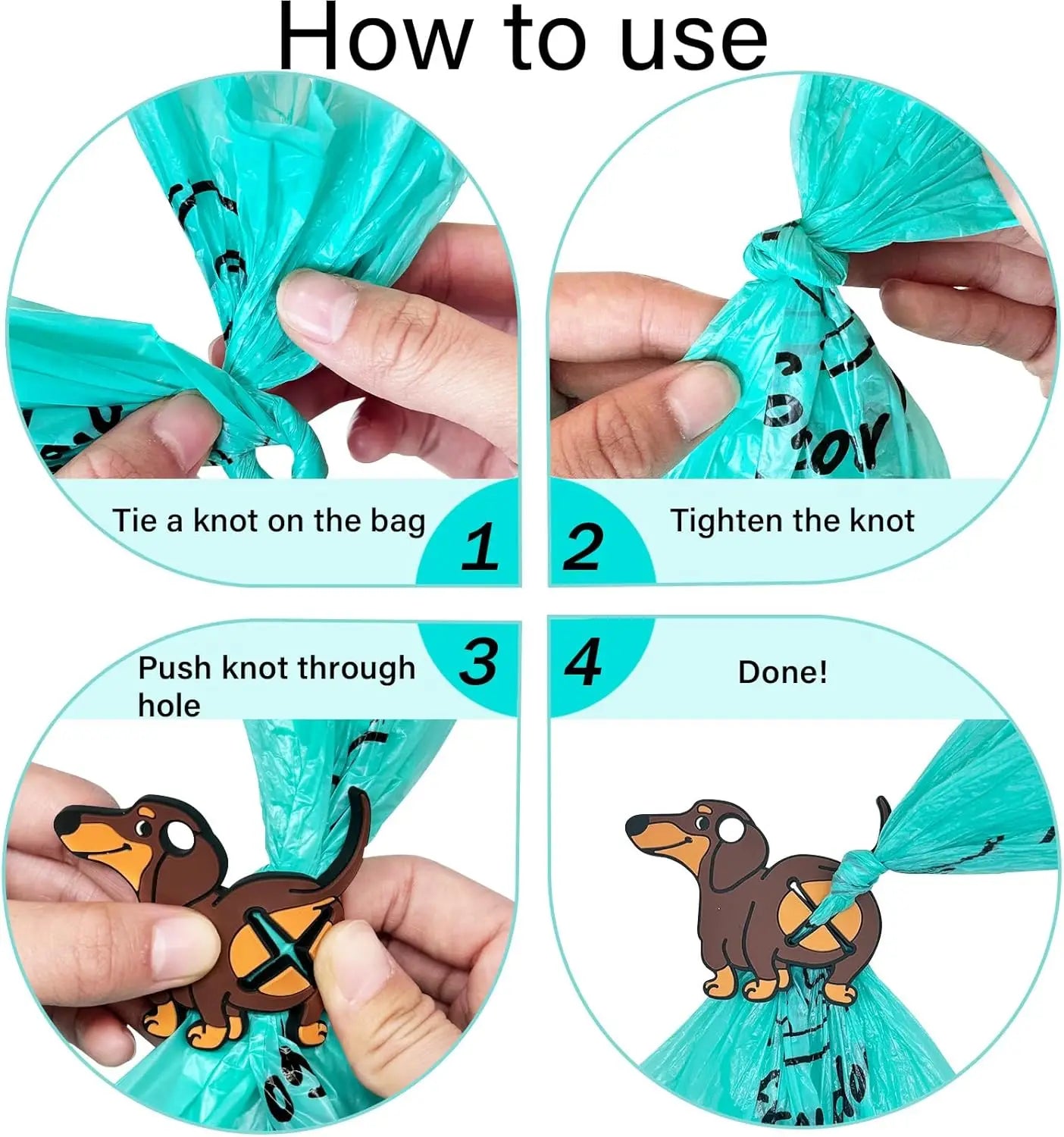 PVC Pet Shit Bag Clip Dog Poop Bag Holder Waste Bag Dispenser Glow Poop Bag Clip Portable Pet Cleaning Products