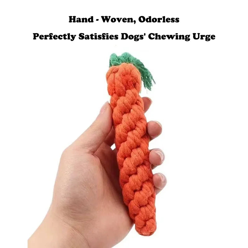Durable Carrot Rope Knot Dog Chew Toys Bite Proof Puppy Molar Toys Interactive Tug Games Self Entertaining Play Toys For All Dog