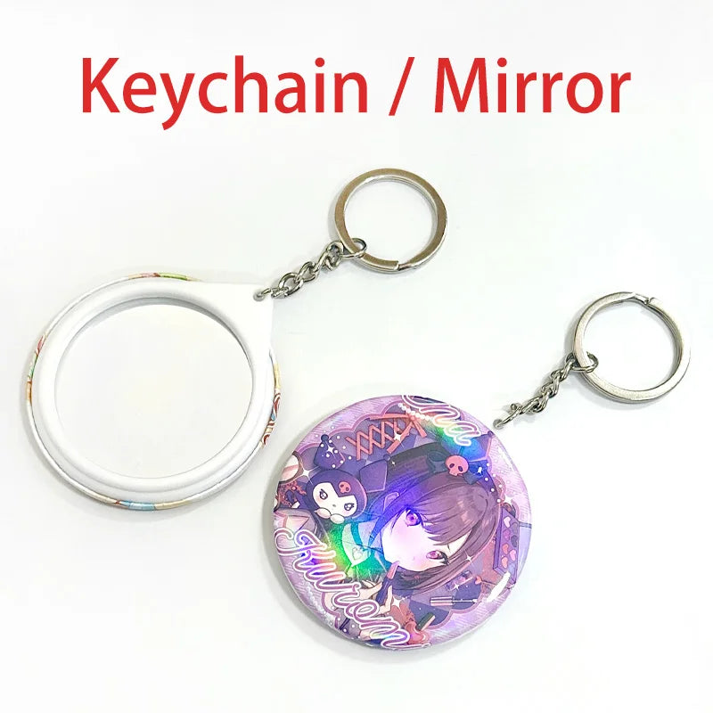 Tamagotchi Electronic Pets Cute Round Brooch Badge Refrigerator Magnets Keychain Mirror 58mm Jewelry Accessories Kawaii Gifts