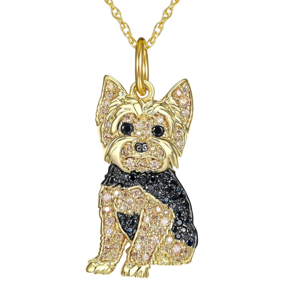 Exquisite and Cute Royal Yorkie Dog Pendant Necklace for Women Elegant Pet Puppy Jewelry Animal Accessories Dog Lovers Gift