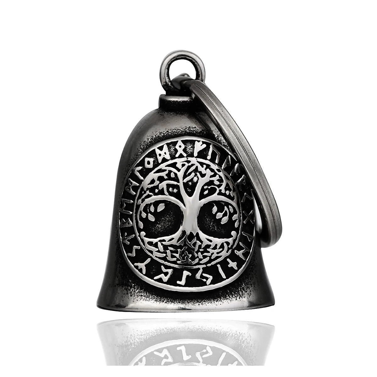 Motorcycle Guardian Bell Key Chain for Riders,Stainless Steel Biker Bells Accessories & Live To Ride for Luck