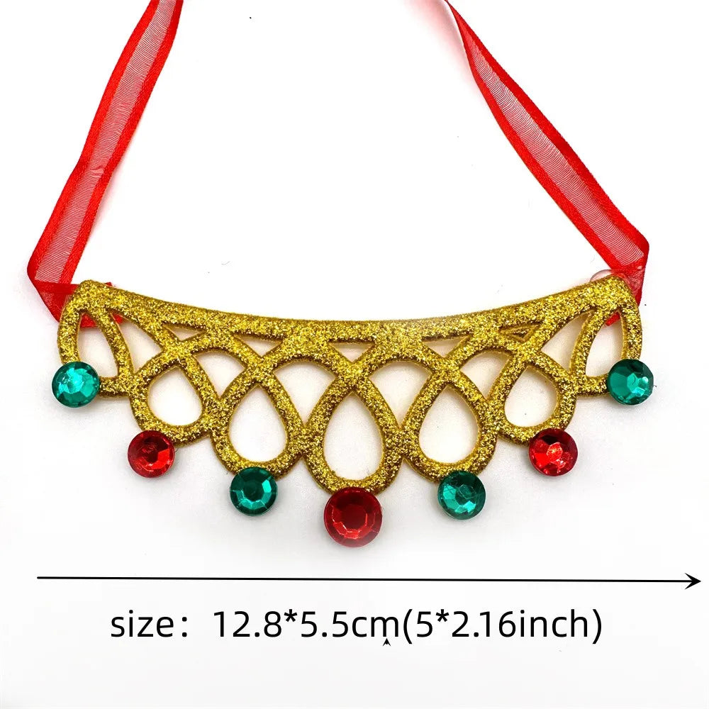 50pcs New Fashion Christmas Dog Accessories Small Dog Bowties Pet Supplies Pet Dog Necklace for Dogs Pets Grooming Products