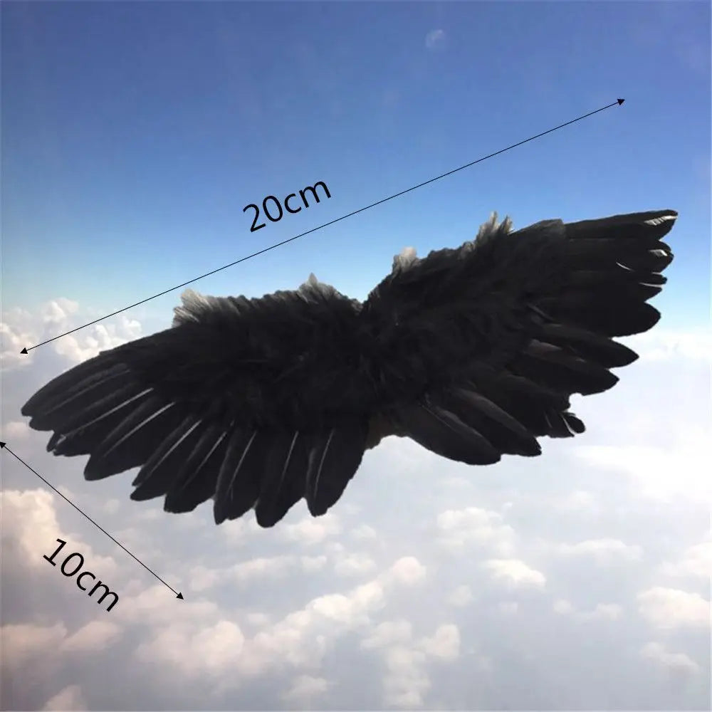 White Black Crafts Kids Mini Feather Angel Wing Newborn Dog Pet Prop Doll Decoration Party Birthday Gift Easter Valentines Day