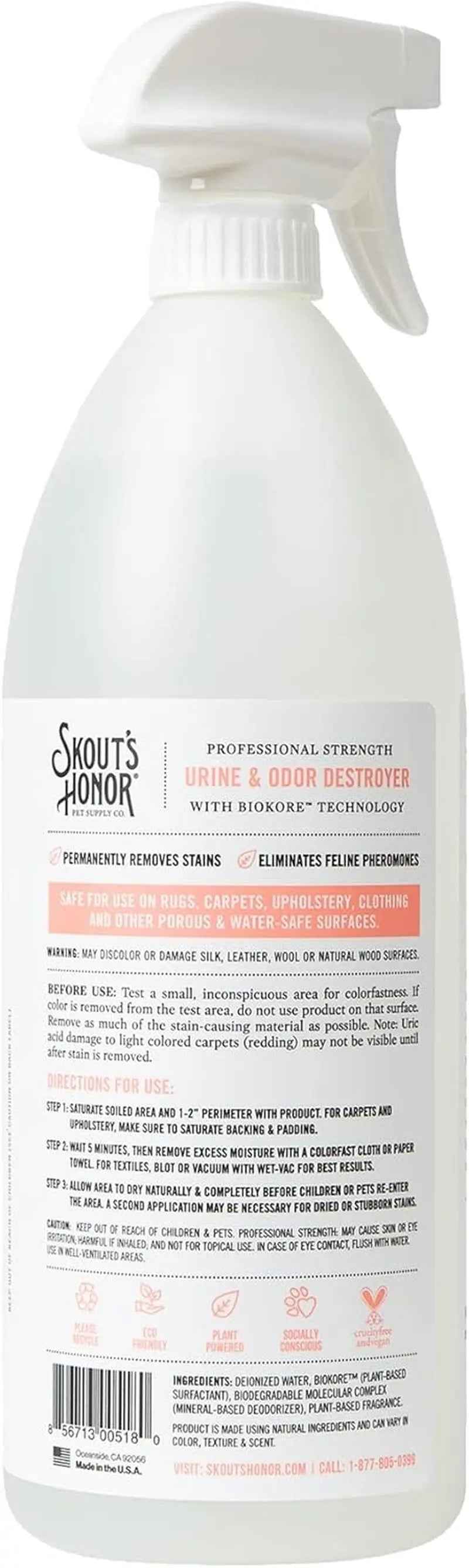 Skout's Honor Cat Urine & Odor Destroyer 35oz Carpet Cleaner