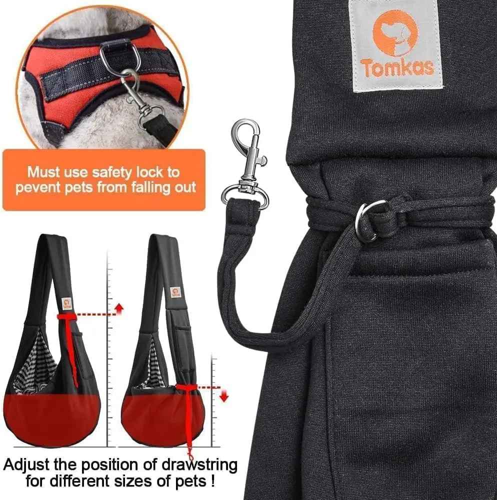 Small Dog Sling Carrier – Hands-Free Pet Pouch for Dogs & Cats, 3–10 lbs