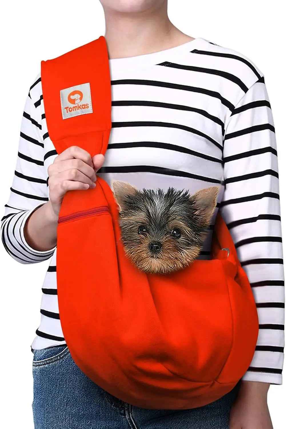 Small Dog Sling Carrier – Hands-Free Pet Pouch for Dogs & Cats, 3–10 lbs