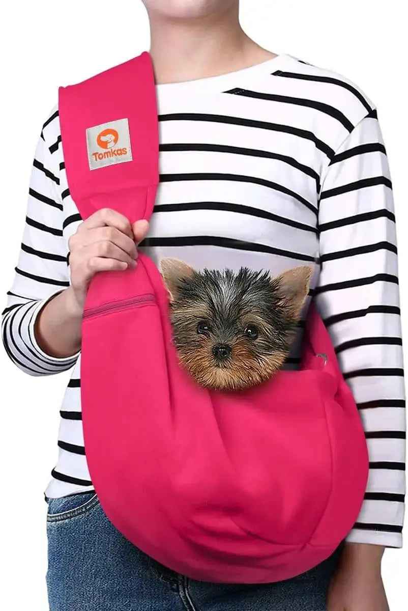 Small Dog Sling Carrier – Hands-Free Pet Pouch for Dogs & Cats, 3–10 lbs