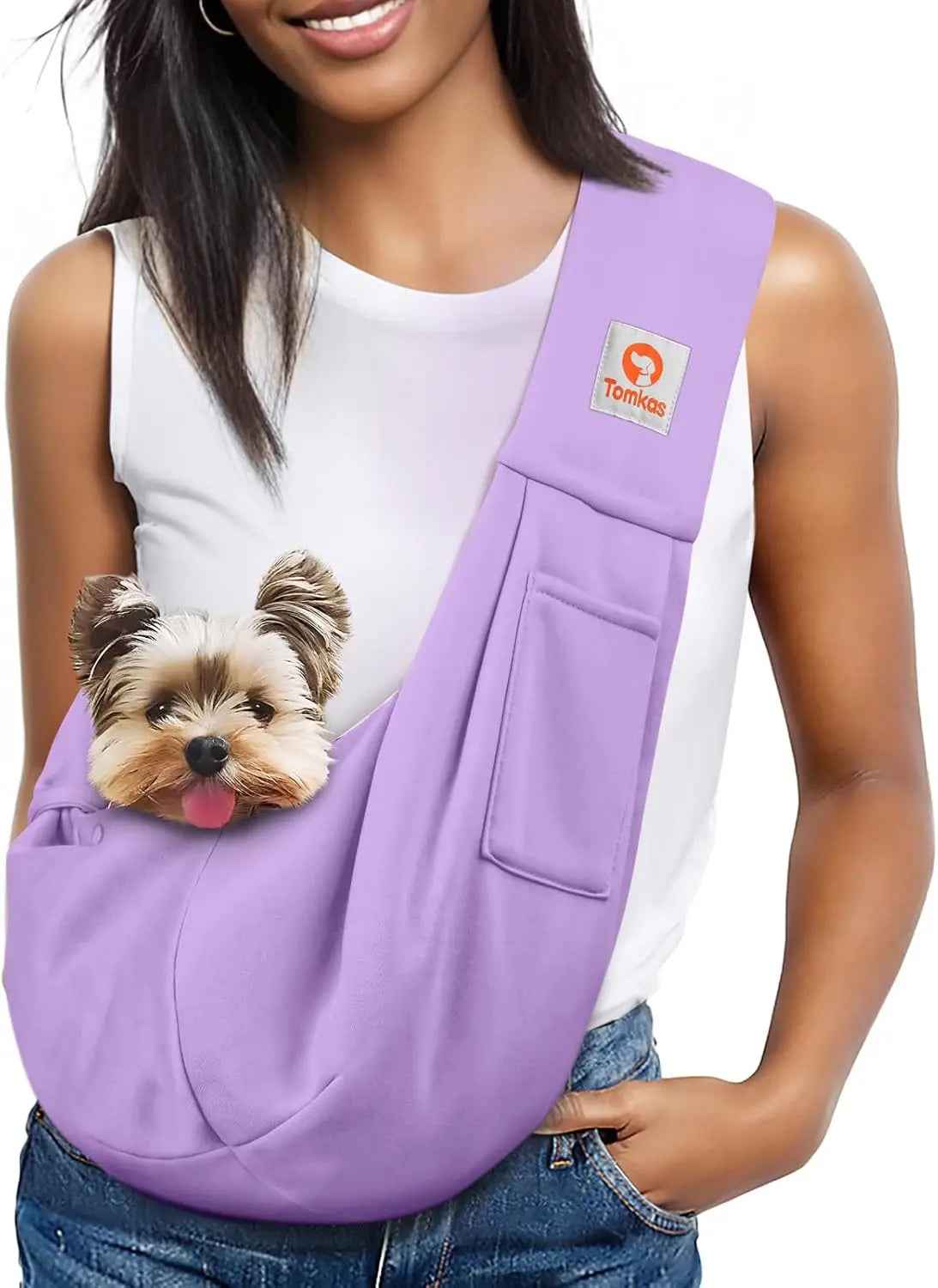 Small Dog Sling Carrier – Hands-Free Pet Pouch for Dogs & Cats, 3–10 lbs