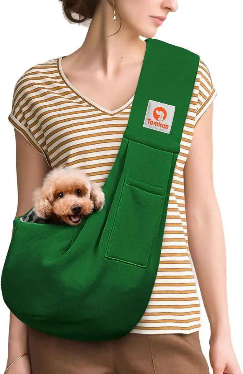 Small Dog Sling Carrier – Hands-Free Pet Pouch for Dogs & Cats, 3–10 lbs