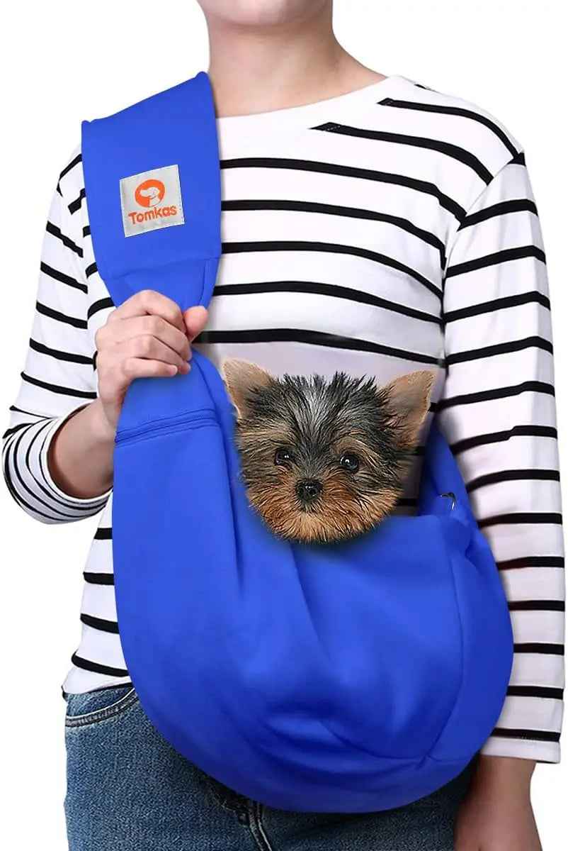Small Dog Sling Carrier – Hands-Free Pet Pouch for Dogs & Cats, 3–10 lbs