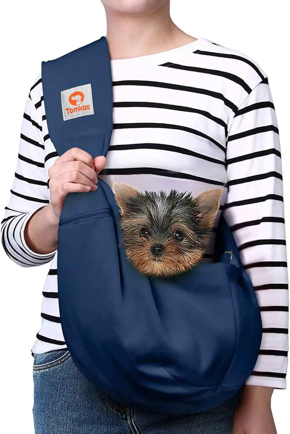 Small Dog Sling Carrier – Hands-Free Pet Pouch for Dogs & Cats, 3–10 lbs