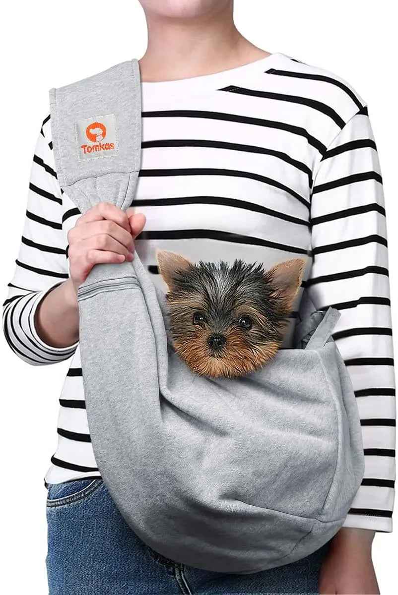 Small Dog Sling Carrier – Hands-Free Pet Pouch for Dogs & Cats, 3–10 lbs