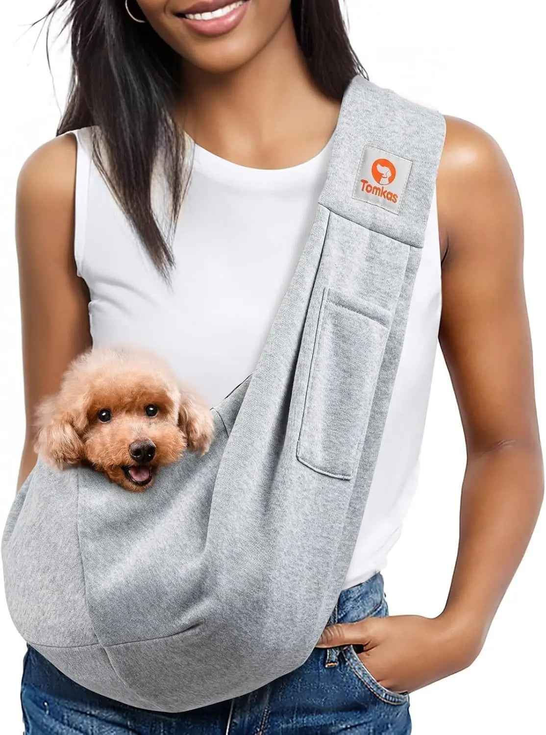 Small Dog Sling Carrier – Hands-Free Pet Pouch for Dogs & Cats, 3–10 lbs