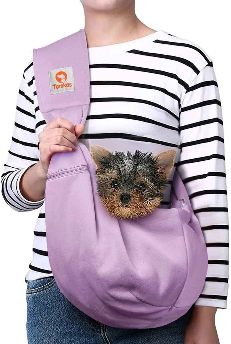 Small Dog Sling Carrier – Hands-Free Pet Pouch for Dogs & Cats, 3–10 lbs