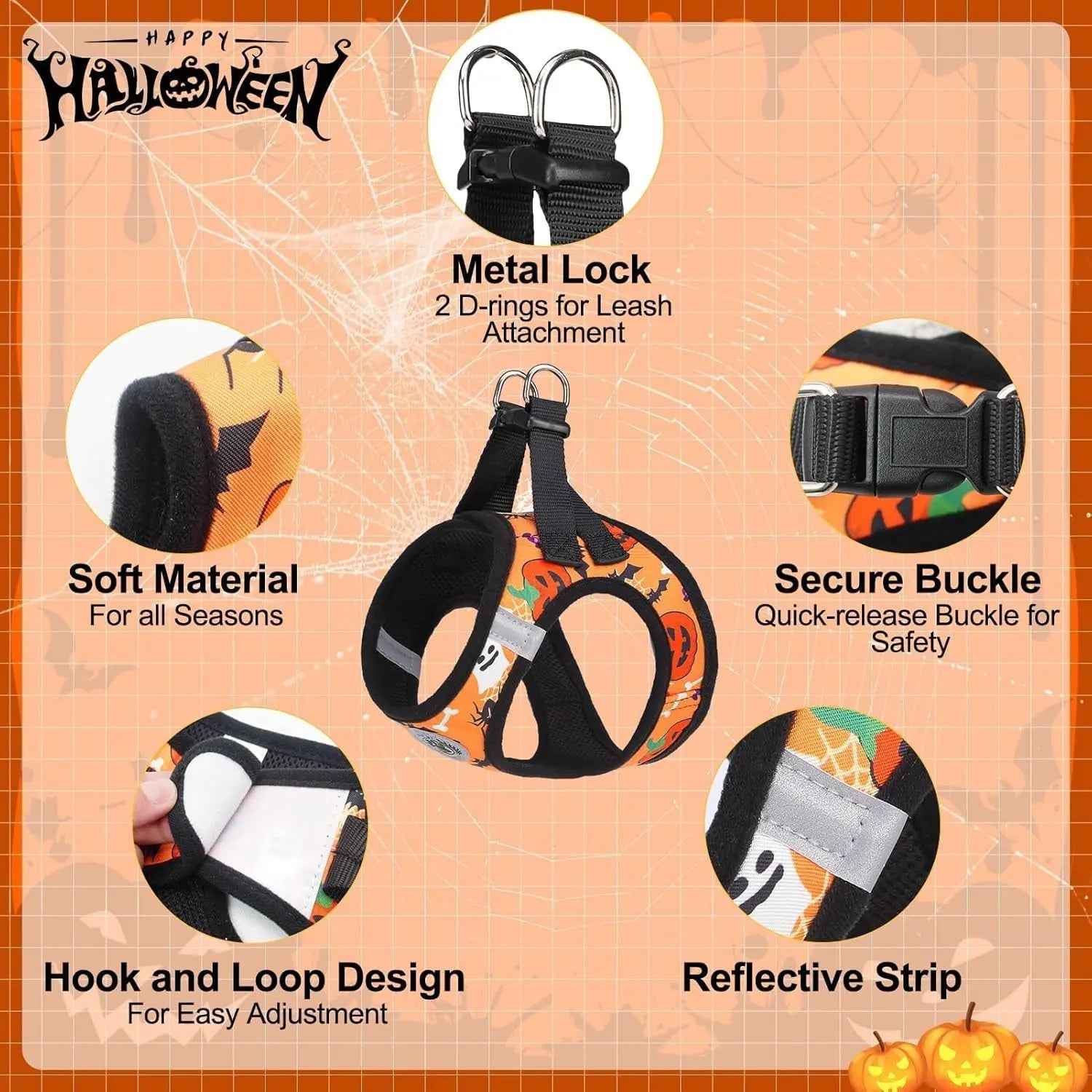 Step-In No-Pull Dog Harness & Leash Set, Reflective