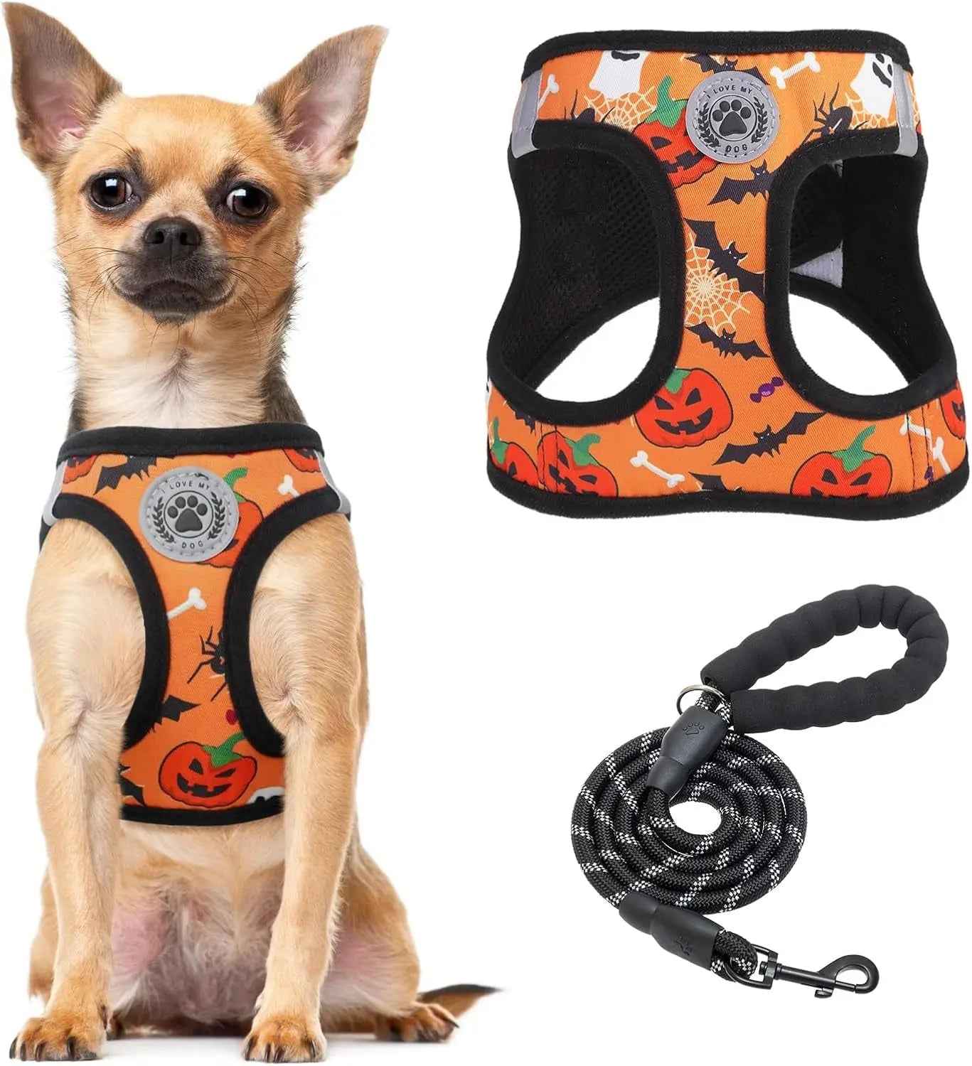 Step-In No-Pull Dog Harness & Leash Set, Reflective
