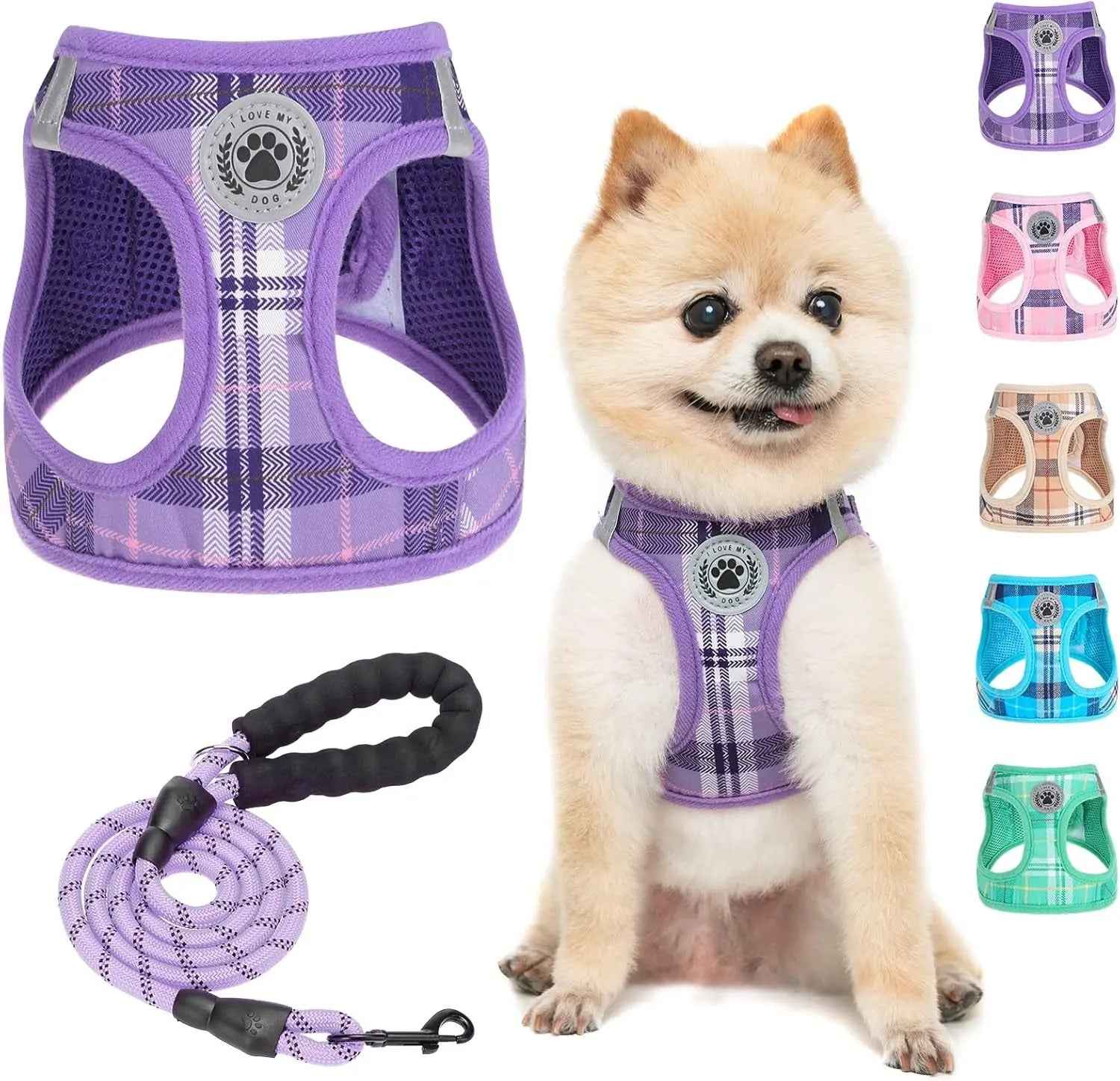 Step-In No-Pull Dog Harness & Leash Set, Reflective