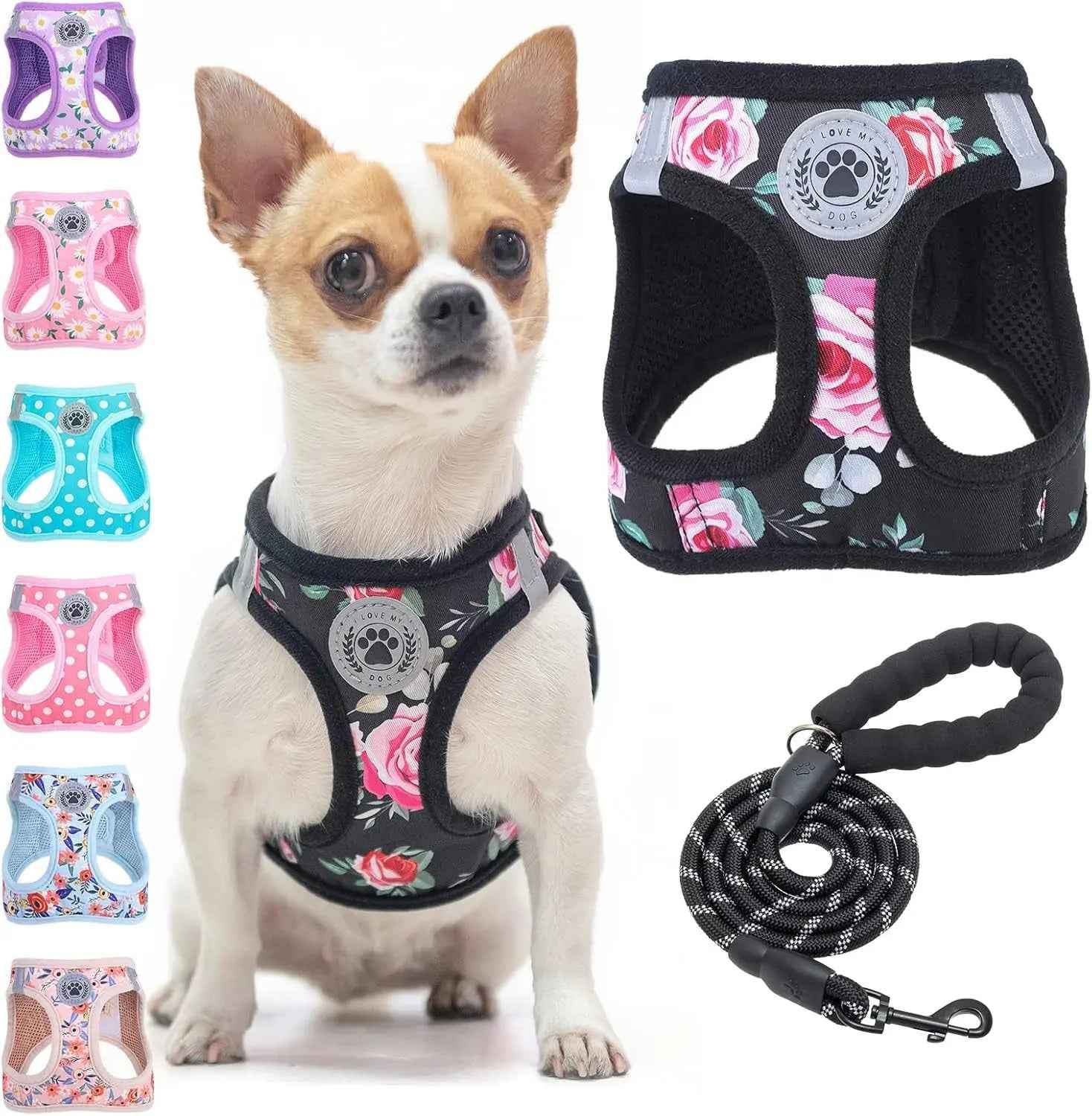 Step-In No-Pull Dog Harness & Leash Set, Reflective