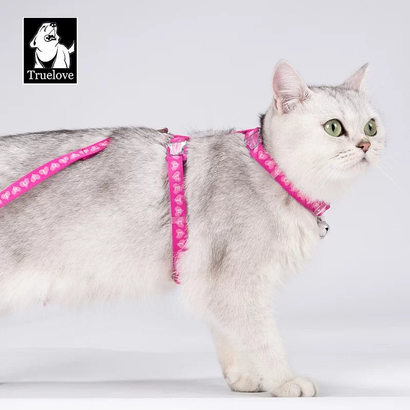 TrueLove Cat Harness and Leash Set - Securely/Comfortably Fits Most Size Cats TLH3912