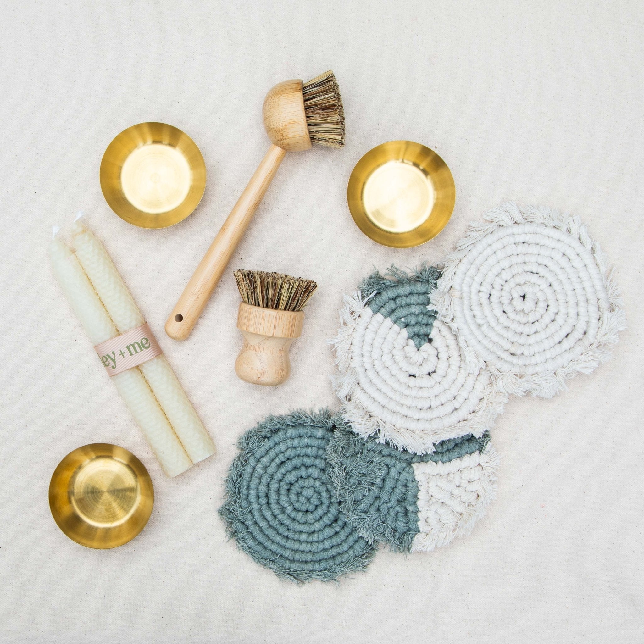 Tilley + Me Handmade Macrame Coasters | Set of 4 Boho Drink Mats
