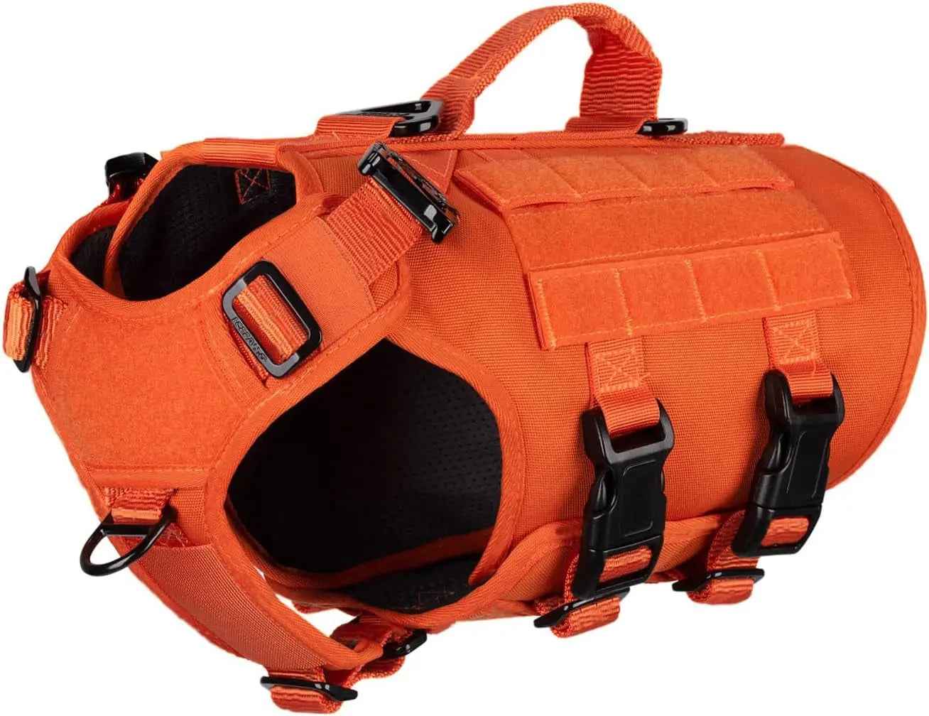 Tactical Dog Harness with 6-Buckle Fit & 3/4 Coverage – No-Pull MOLLE Vest