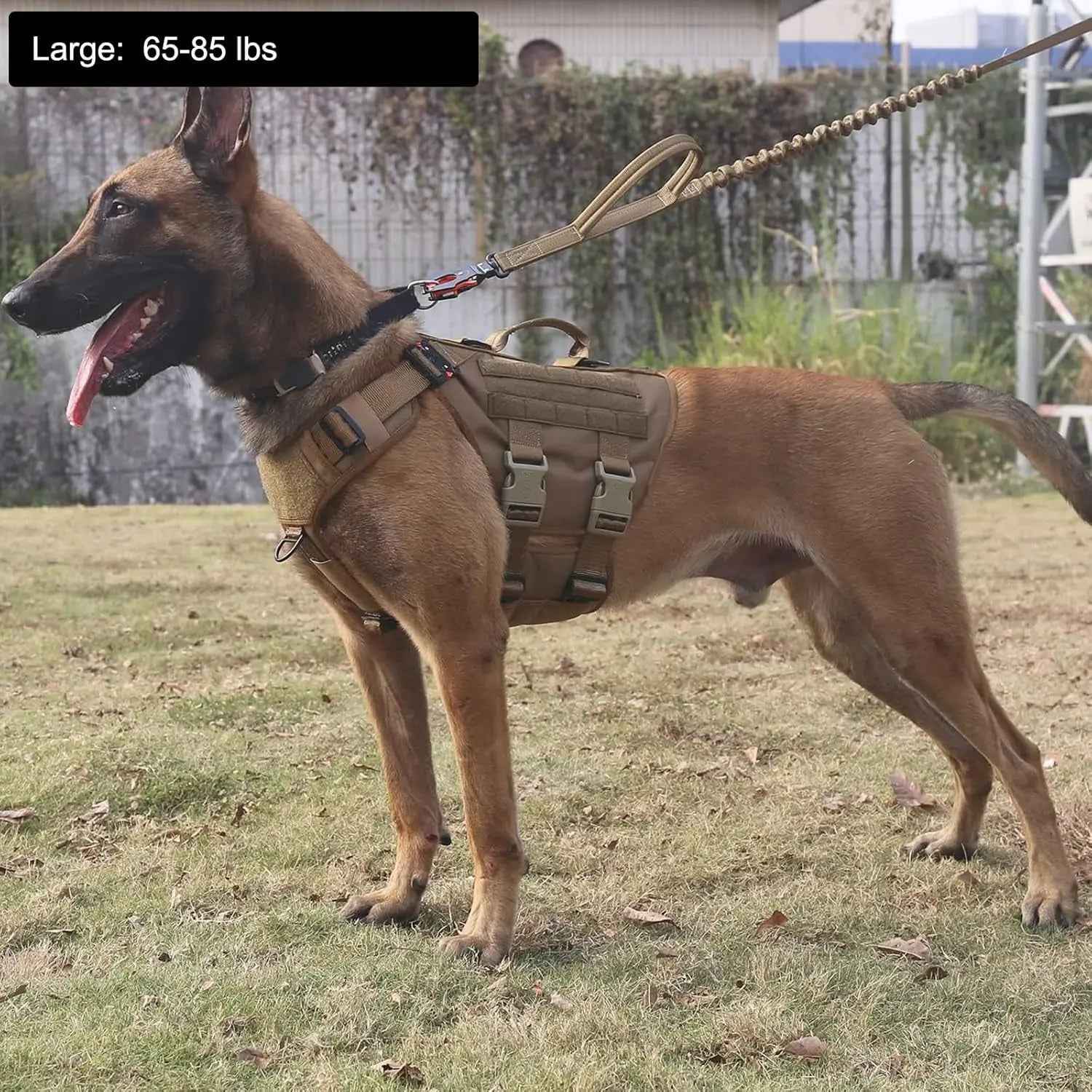 Tactical Dog Harness with 6-Buckle Fit & 3/4 Coverage – No-Pull MOLLE Vest
