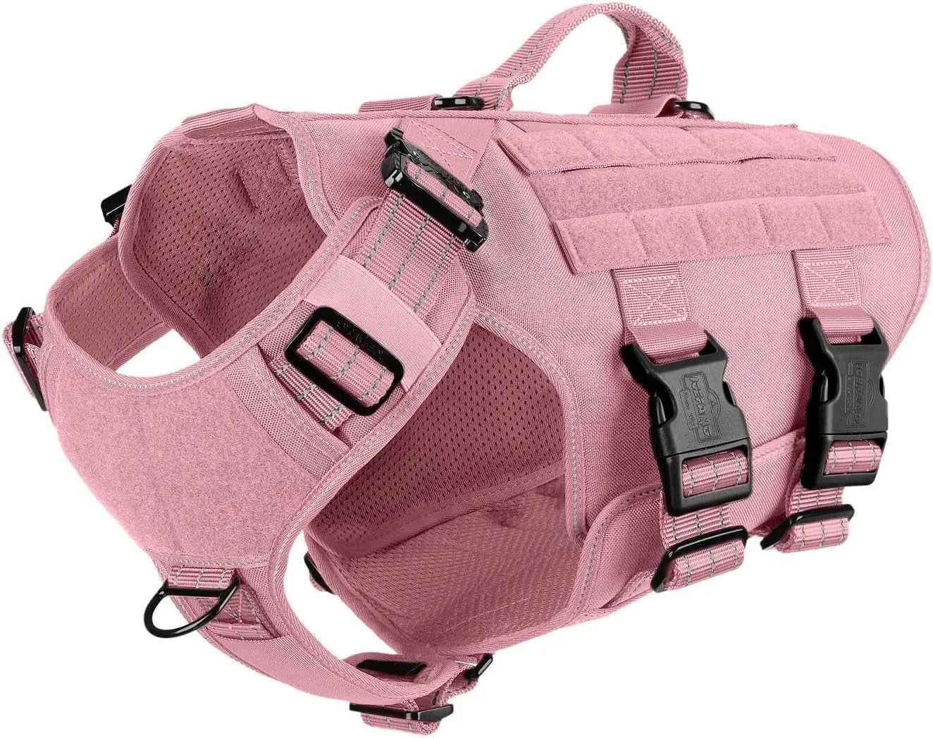 Tactical Dog Harness with 6-Buckle Fit & 3/4 Coverage – No-Pull MOLLE Vest