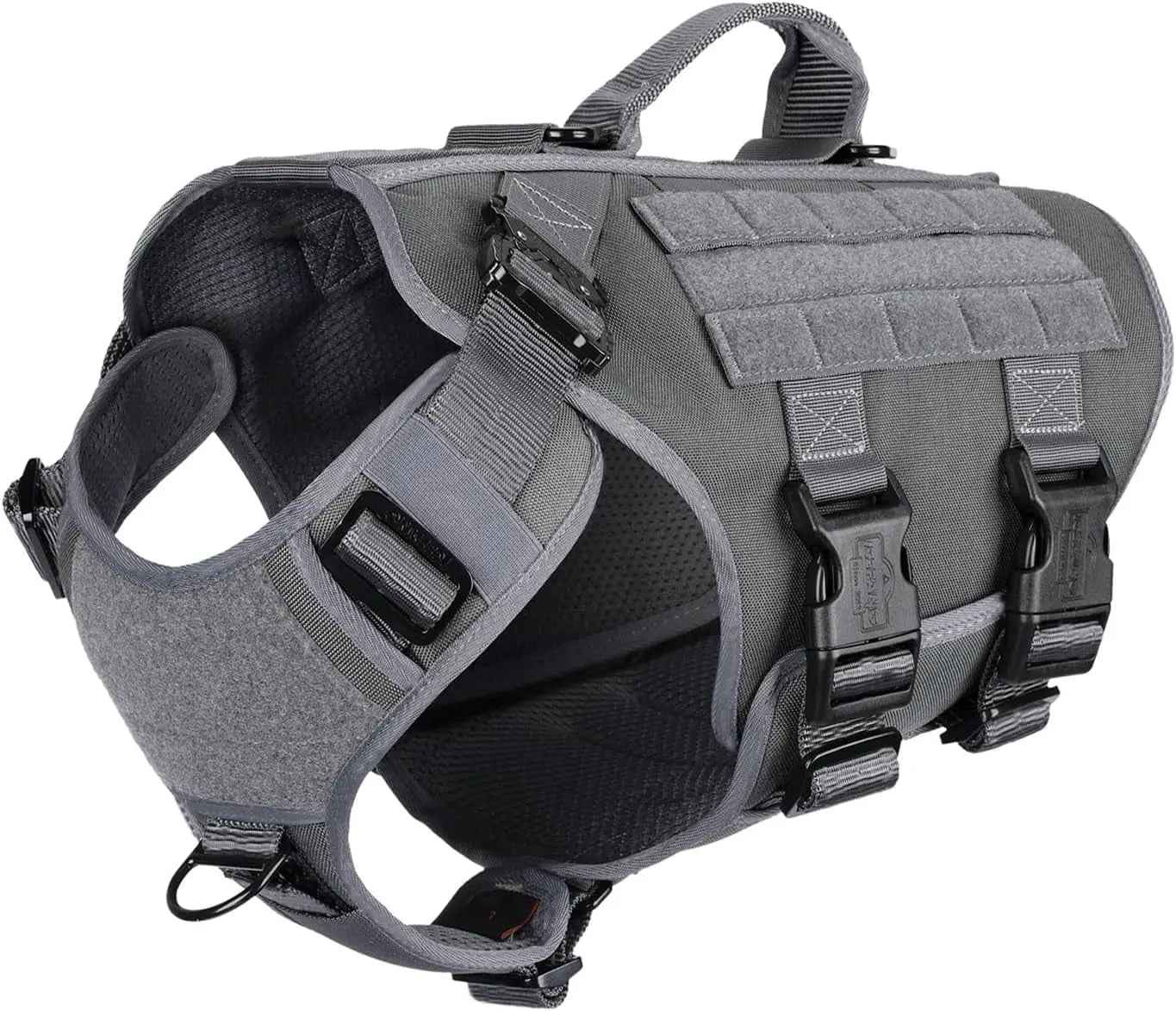 Tactical Dog Harness with 6-Buckle Fit & 3/4 Coverage – No-Pull MOLLE Vest