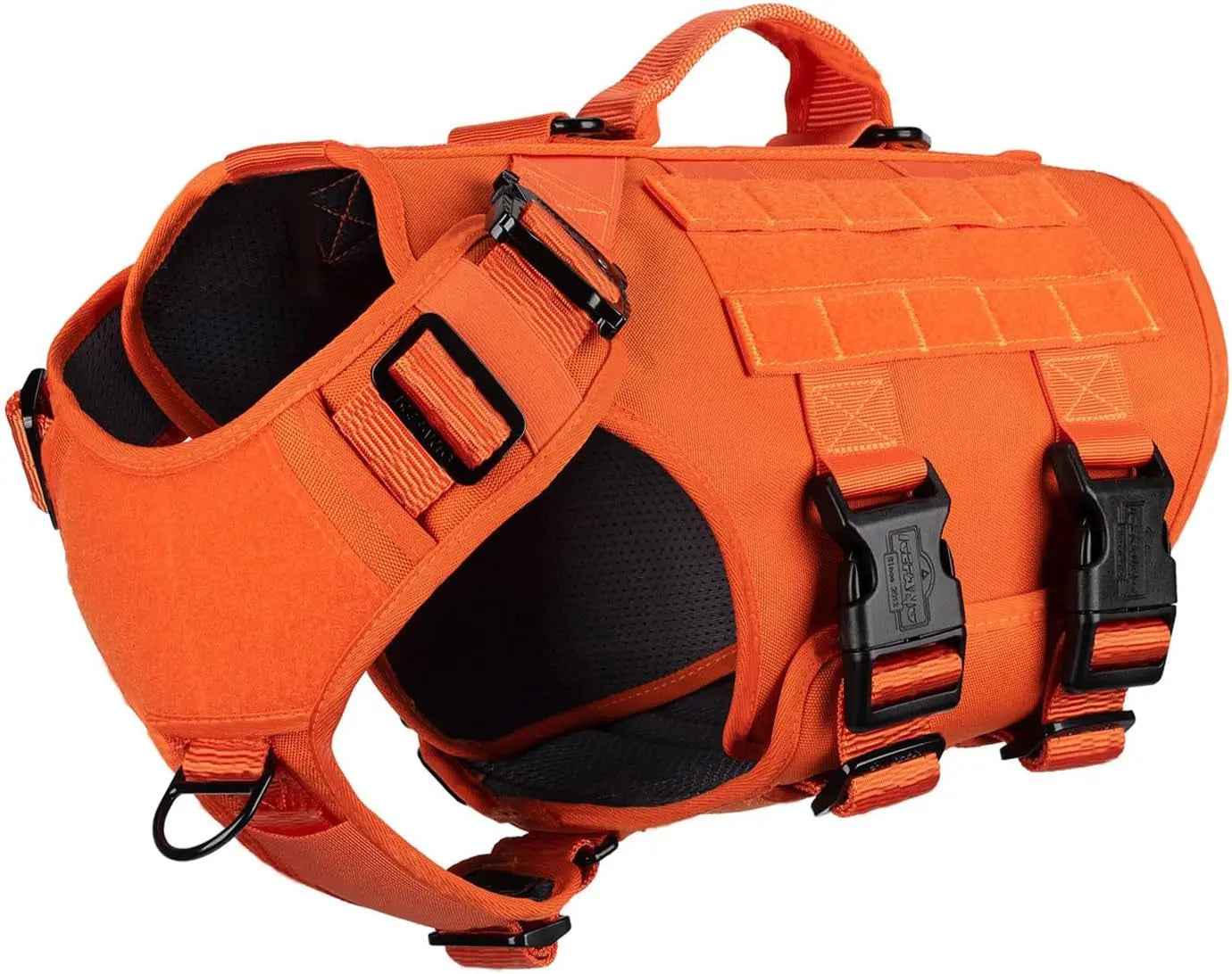 Tactical Dog Harness with 6-Buckle Fit & 3/4 Coverage – No-Pull MOLLE Vest