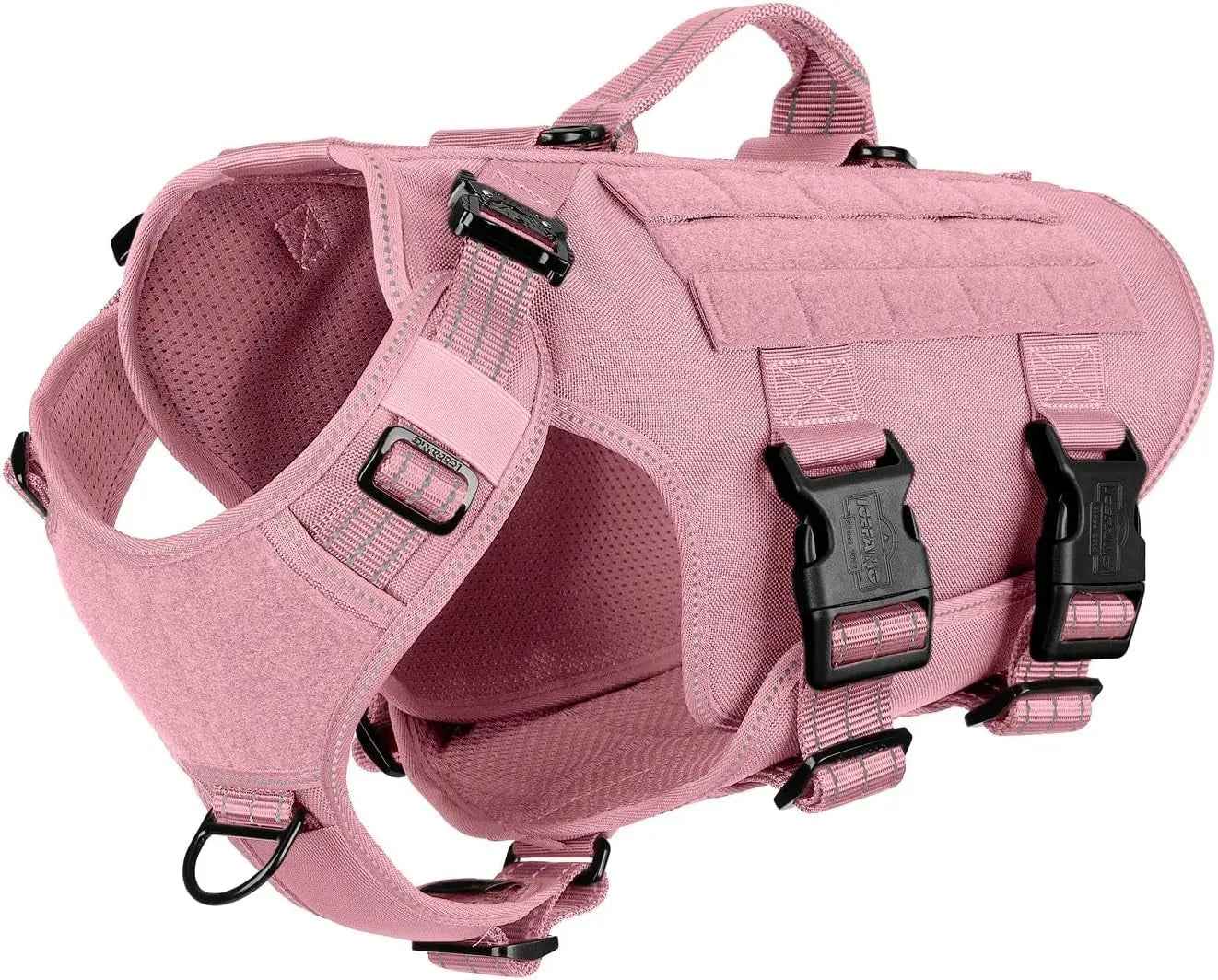 Tactical Dog Harness with 6-Buckle Fit & 3/4 Coverage – No-Pull MOLLE Vest